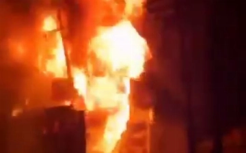В Фергане загорелся трансформатор — видео