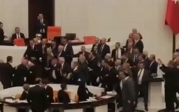 Турецкие депутаты устроили массовую драку во время обсуждения бюджета — видео