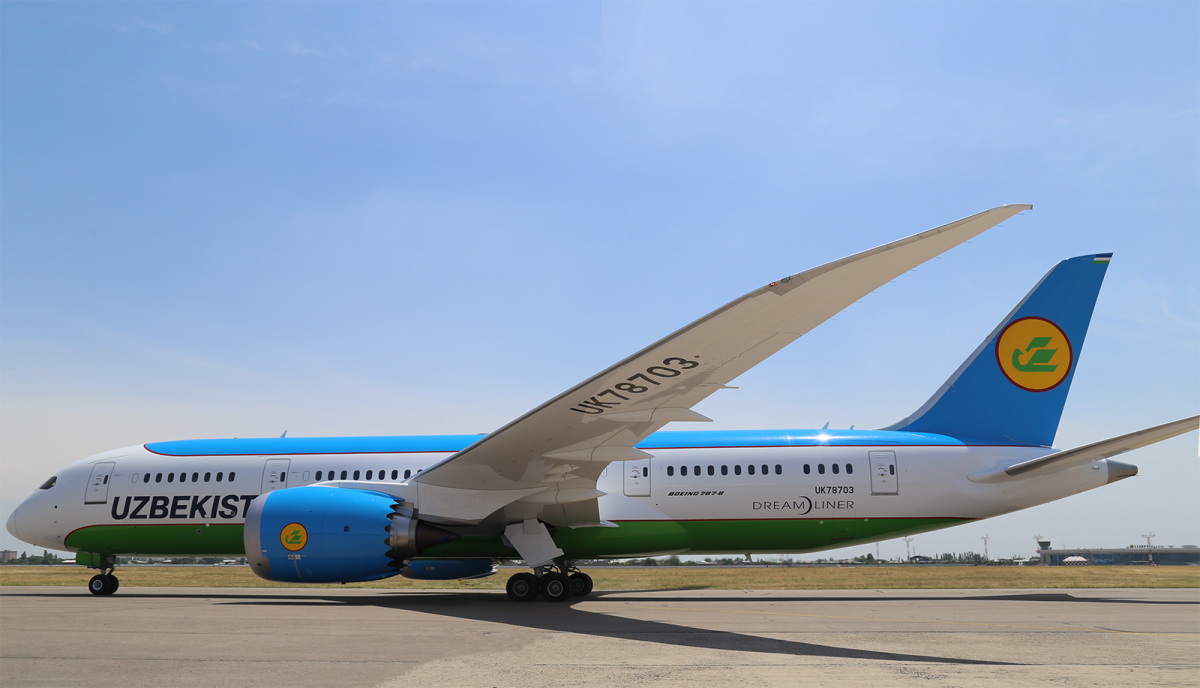 «Узбекистон хаво йуллари» получила усовершенствованный Boeing 787 Dreamliner