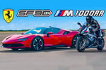 Победит ли быстрейшая Ferrari супербайк BMW