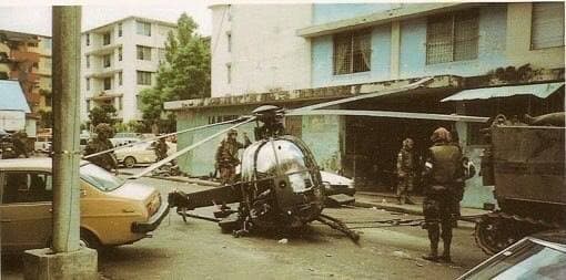Panamada qulab tushgan Amerika MH-6 Little Bird vertolyoti. 1989-yil