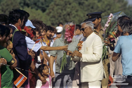 Hindiston prezidenti boshchiligidagi delegatsiyaning SSSRga tashrifi. Toshkent, 1988-yil