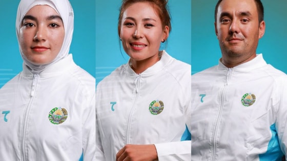 На фото&nbsp;Шахзода Мамадалиева,&nbsp;Ирода Рустамова и&nbsp;Азизбек Абдулхабибов / НОК