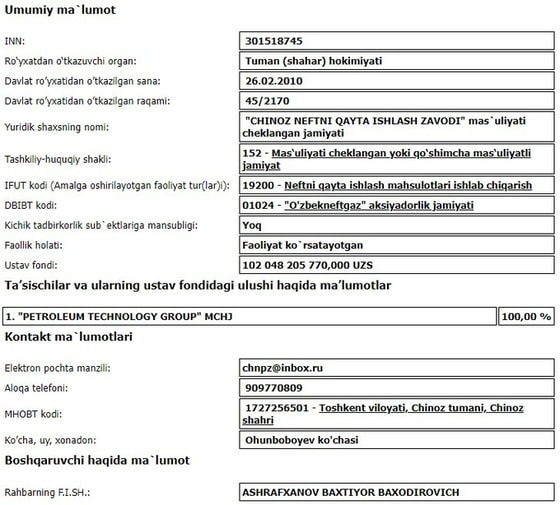 Фото: Единый государственный регистр предприятий и организаций