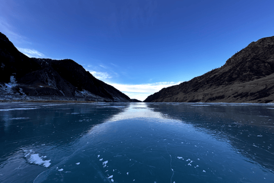 Фото замершего озера Юху