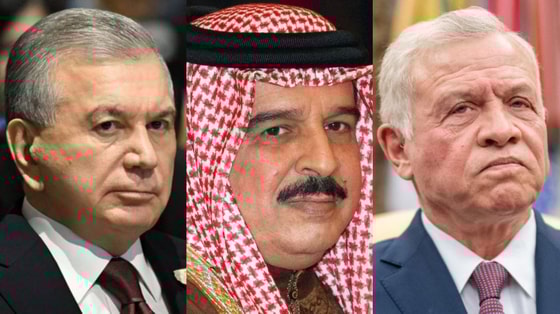 На фото Шавкат Мирзиёев,&nbsp;Хамад ибн Иса Аль Халифа и&nbsp;Абдалла II ибн аль-Хусейн / Открытые источники