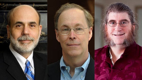 На фото&nbsp;Бен Бернанке, Дуглас Даймонд и Филип Дибвиг / Открытые источники