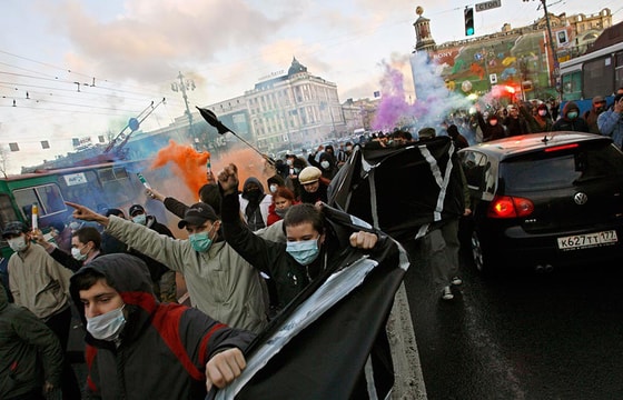 Anarxistlar politsiyasining o'zboshimchalik harakatlariga qarshi namoyishlar. Moskva, 2008-yil