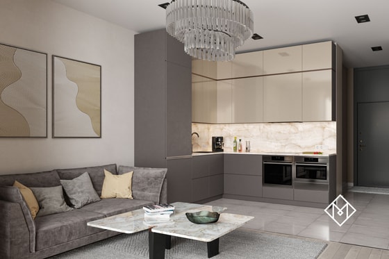 Cтудия в квартире площадью 32,5 м²