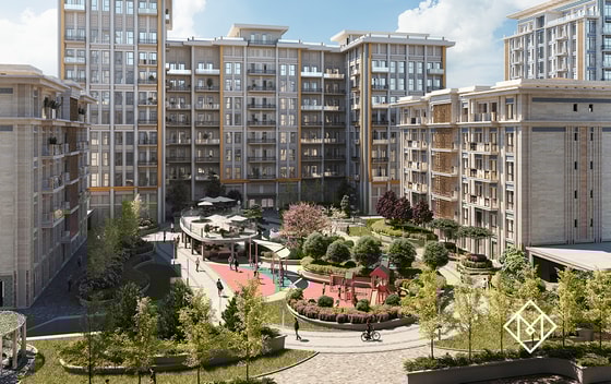 Проект подиумного двора внутри резиденции.