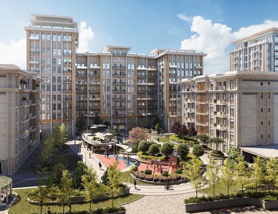 Вид во двор блока D из дома третьей фазы.