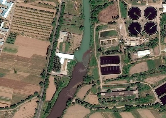 Место сброса сточных вод в канал Бозсу из Бозсуийской станции аэрации