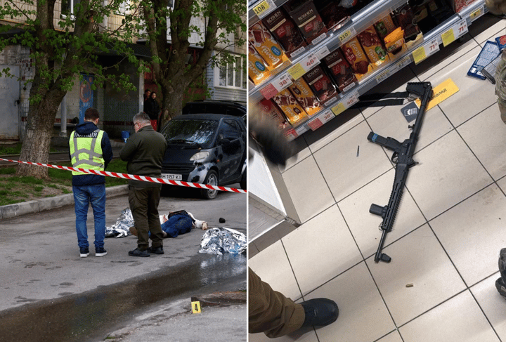 В Киеве мужчина открыл стрельбу по прохожим и захватил заложников в супермаркете