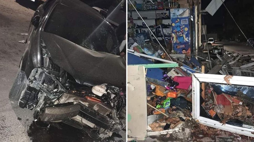 В Ташкенте пьяный водитель Lacetti на большой скорости врезался в магазин и сбил двух пешеходов