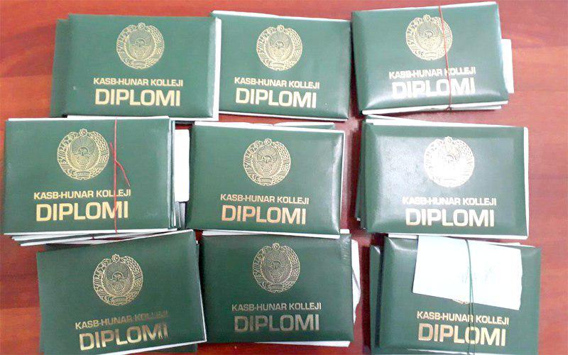 Утверждены государственные образцы документов, выдаваемых в профессиональных учебных заведениях Узбекистана