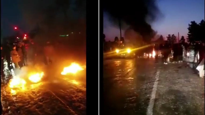 Еще в одной области Узбекистана жители перекрыли дорогу и подожгли шины из-за отсутствия электричества