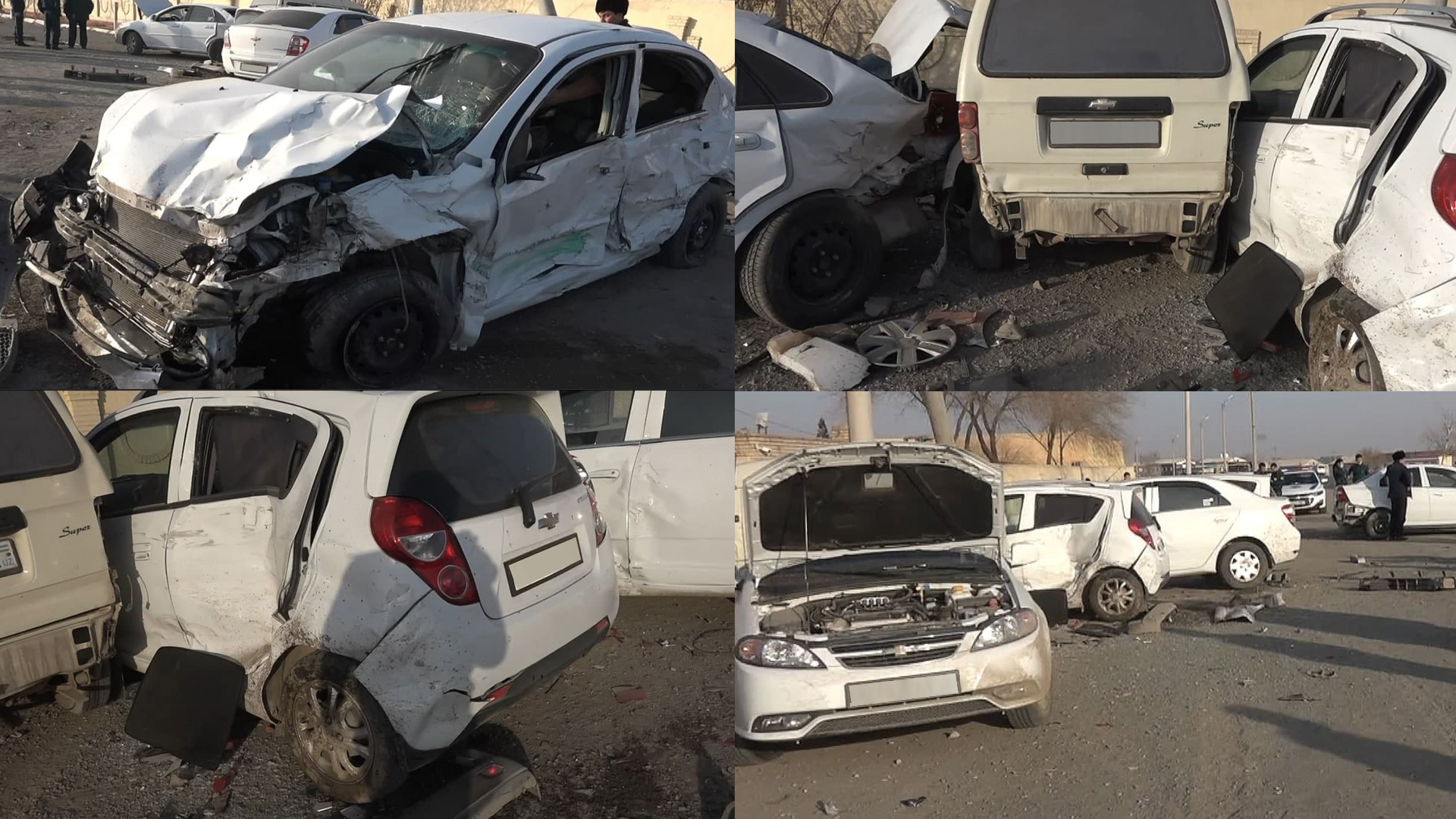 В Каракалпакстане нетрезвый водитель протаранил сразу несколько стоящих автомобилей