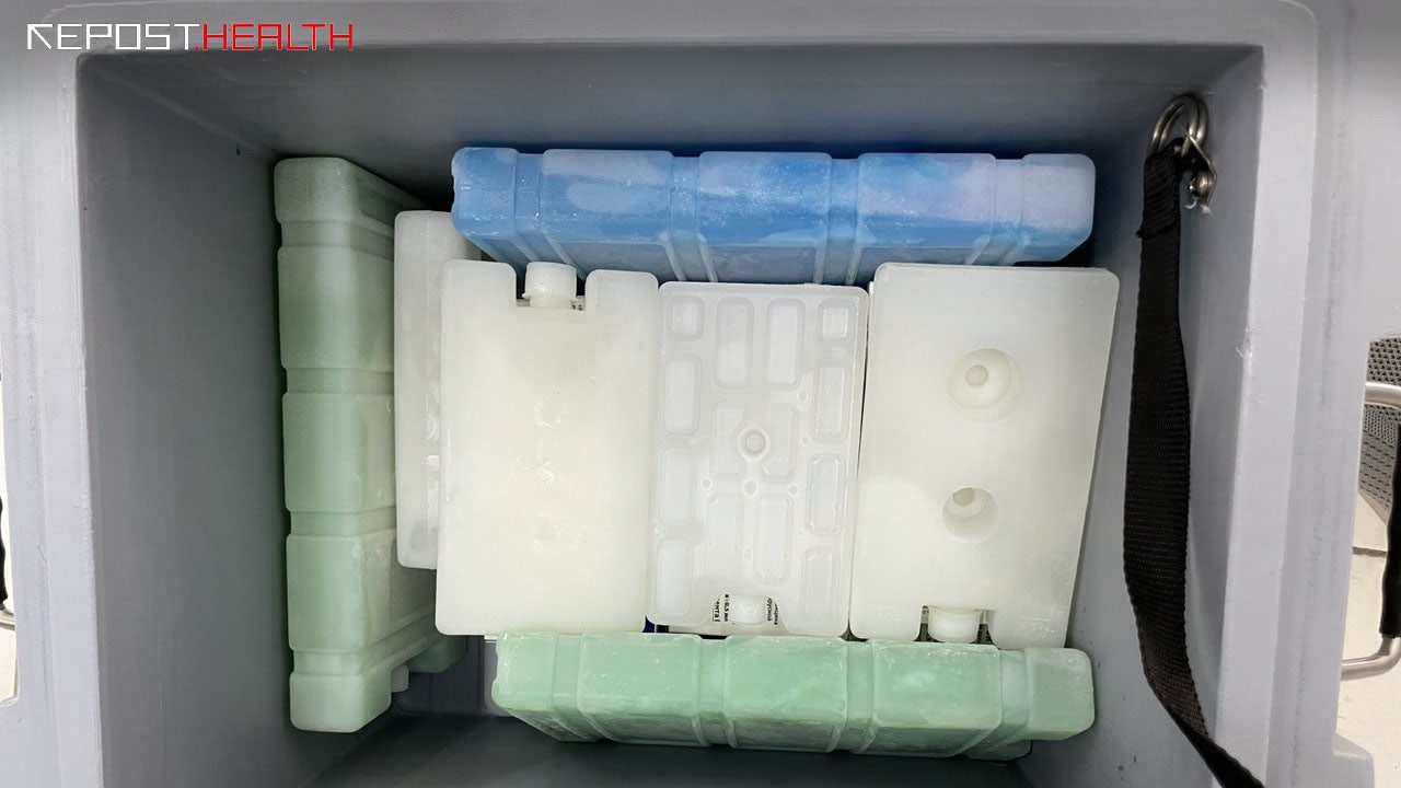 Фото контейнера со льдом для перевозки вакцин