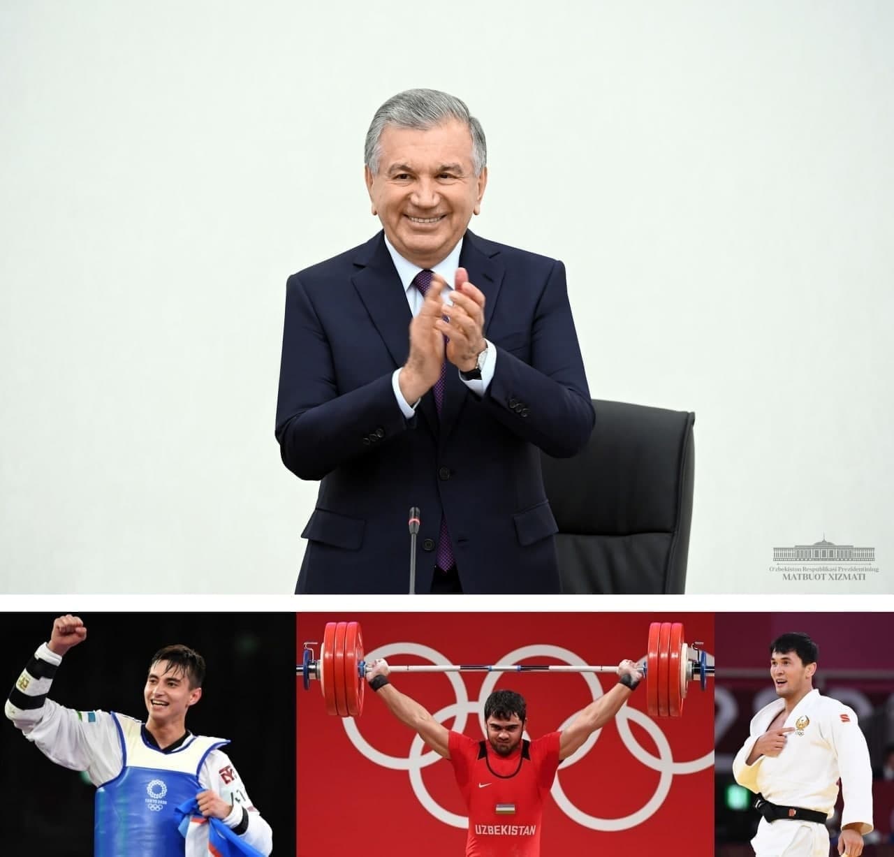 Шавкат Мирзиёев поздравил олимпийского чемпиона<br>
