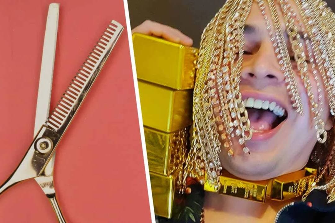 Рэпер Dan Sur пересадил вместо волос золотые цепи — фото