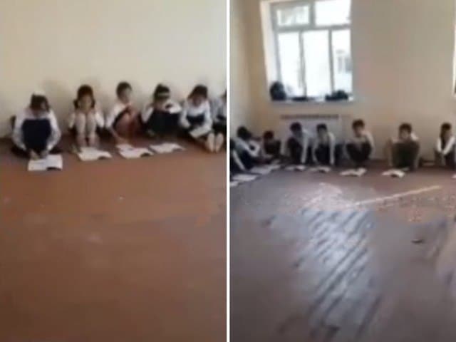 Прокуратура Кашкадарьинской области наказала учителей, которые провели урок на полу 