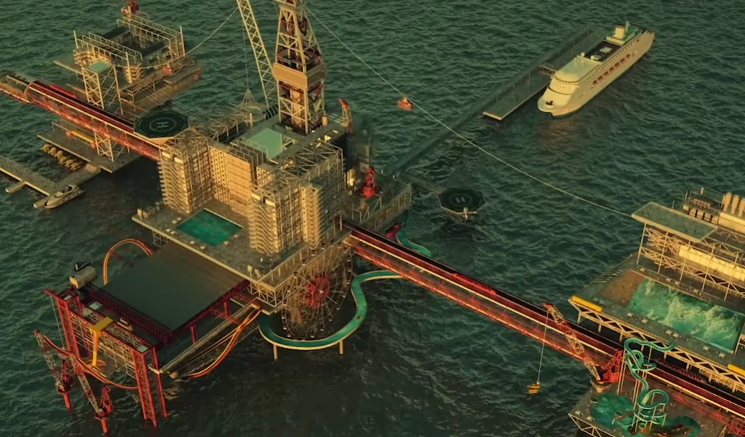 Саудовская Аравия построит развлекательный парк на нефтяной платформе - видео