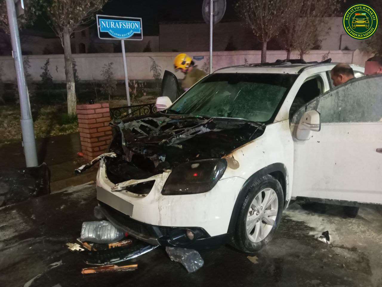 В Алмазарском районе Ташкента сгорел семейный автомобиль Orlando – видео