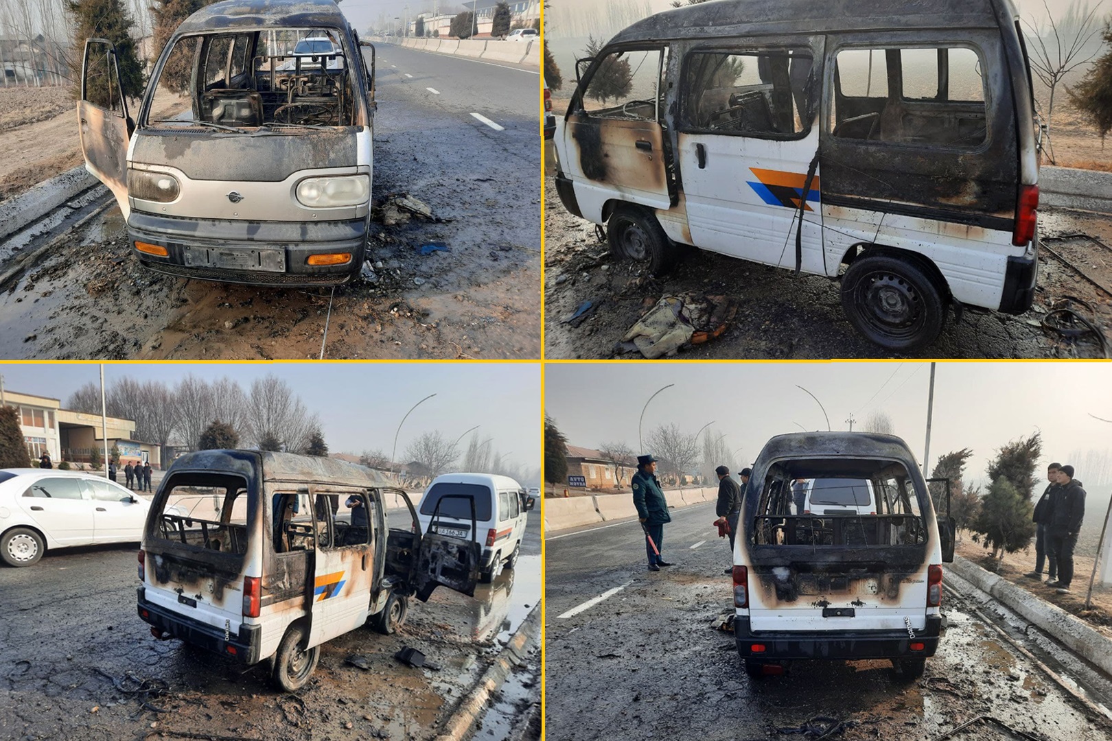 В Андижанской области сгорел «Дамас» — видео
