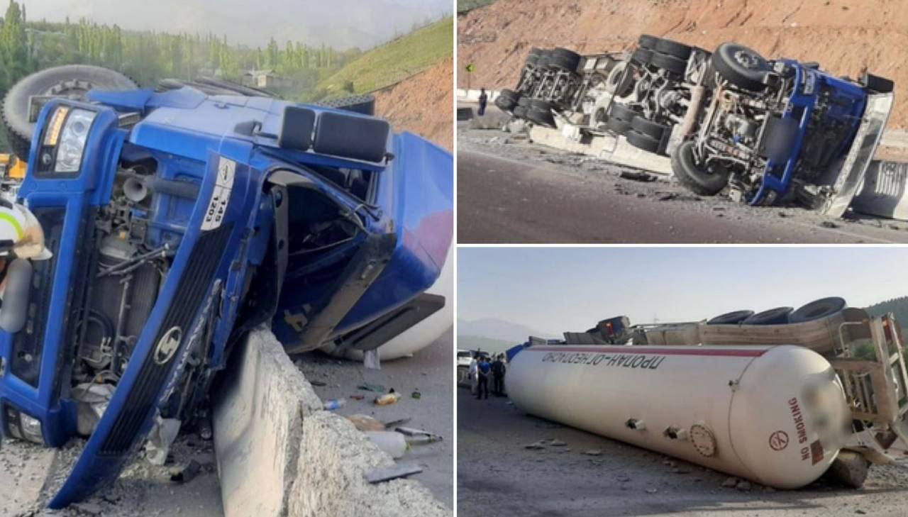 В Ташобласти погиб водитель грузовика, перевернувшись на крутом повороте — видео