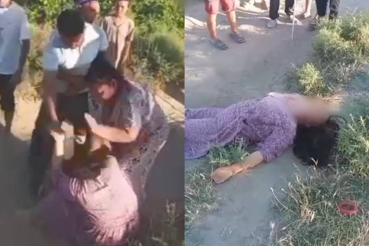 В Самарканде мать и сын устроили жестокий самосуд над женщиной — видео (18+)