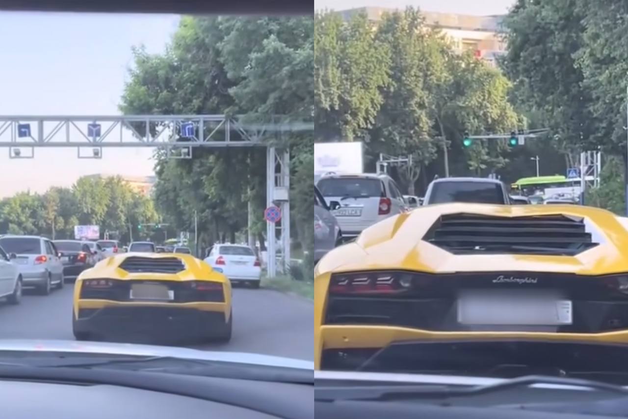 На дорогах Ташкента заметили Lamborghini Aventador с «крутыми» номерами — видео