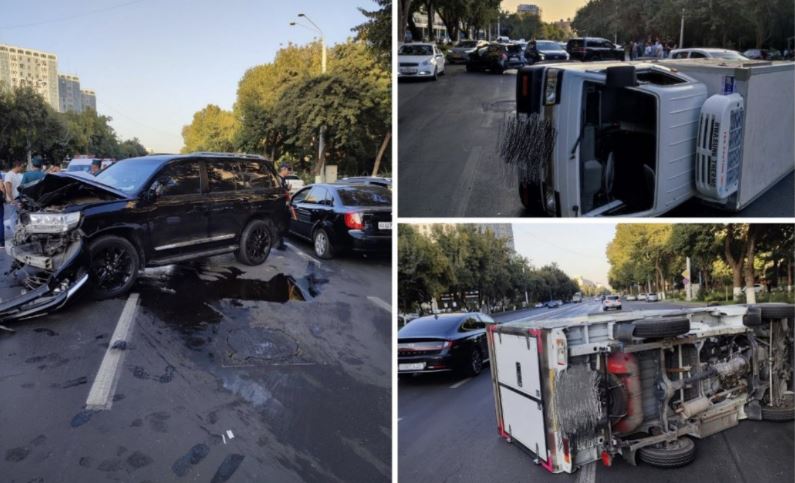 В Ташкенте столкнулись четыре автомобиля, есть пострадавшие