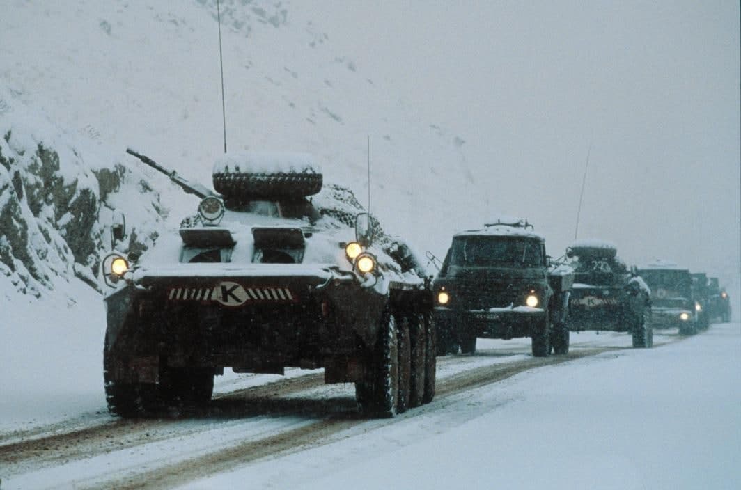 Afg'onistonni tark etayotgan Sovet konvoyi. 1989-yil<br>