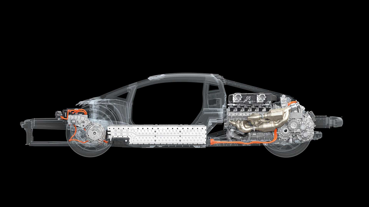 Преемник Lamborghini Aventador получит три электродвигателя по 1000 лошадок и еще один V12