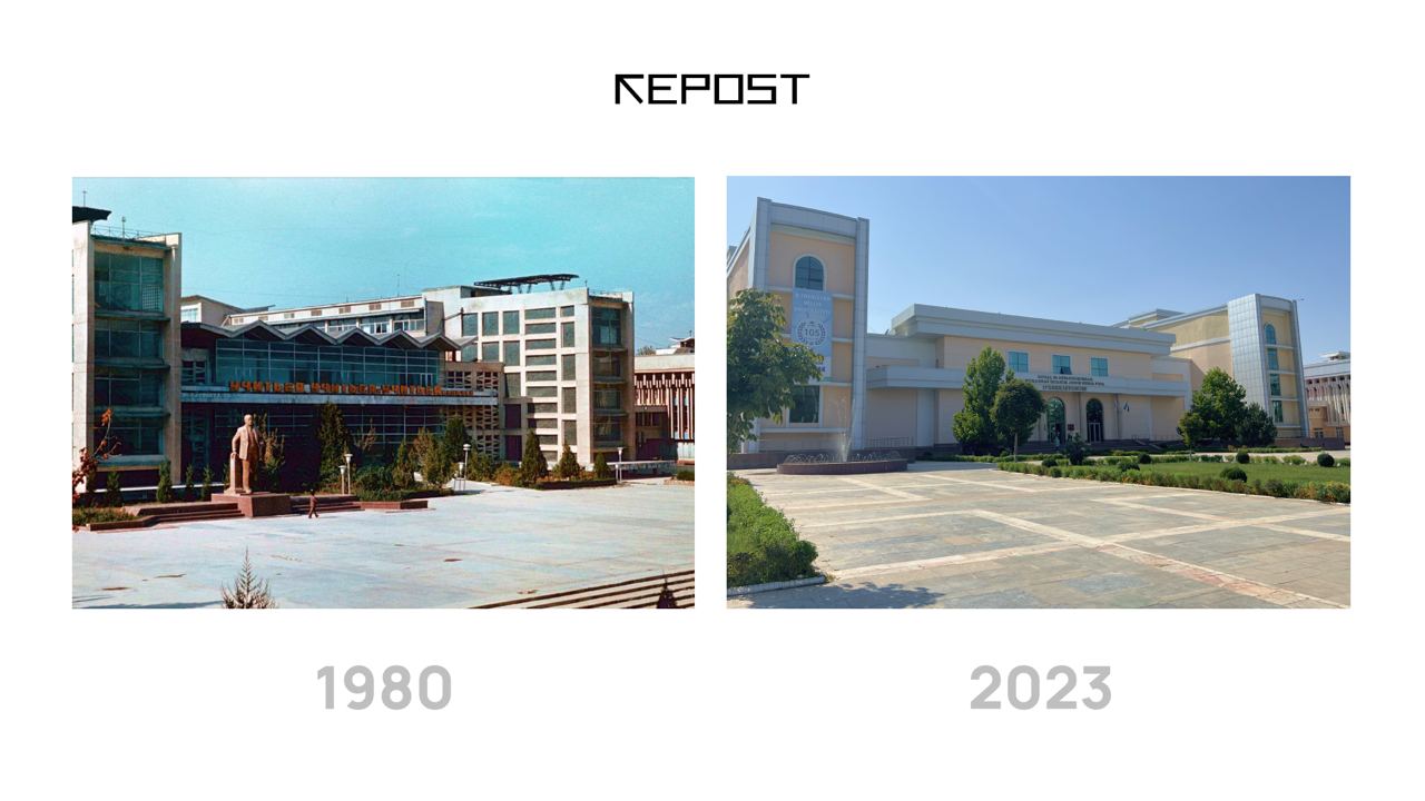 Национальный университет имени Мирзо Улугбека тогда и сейчас, Ташкент, изображение: Repost.uz
