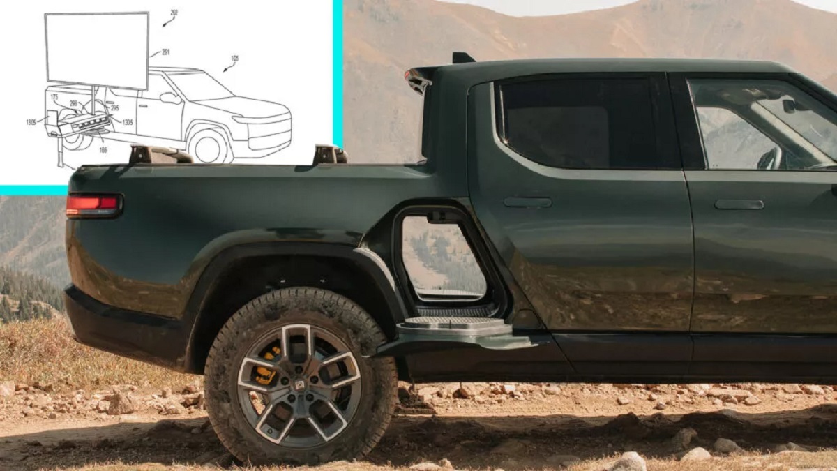 Пикап Rivian R1T может стать портативным кинотеатром