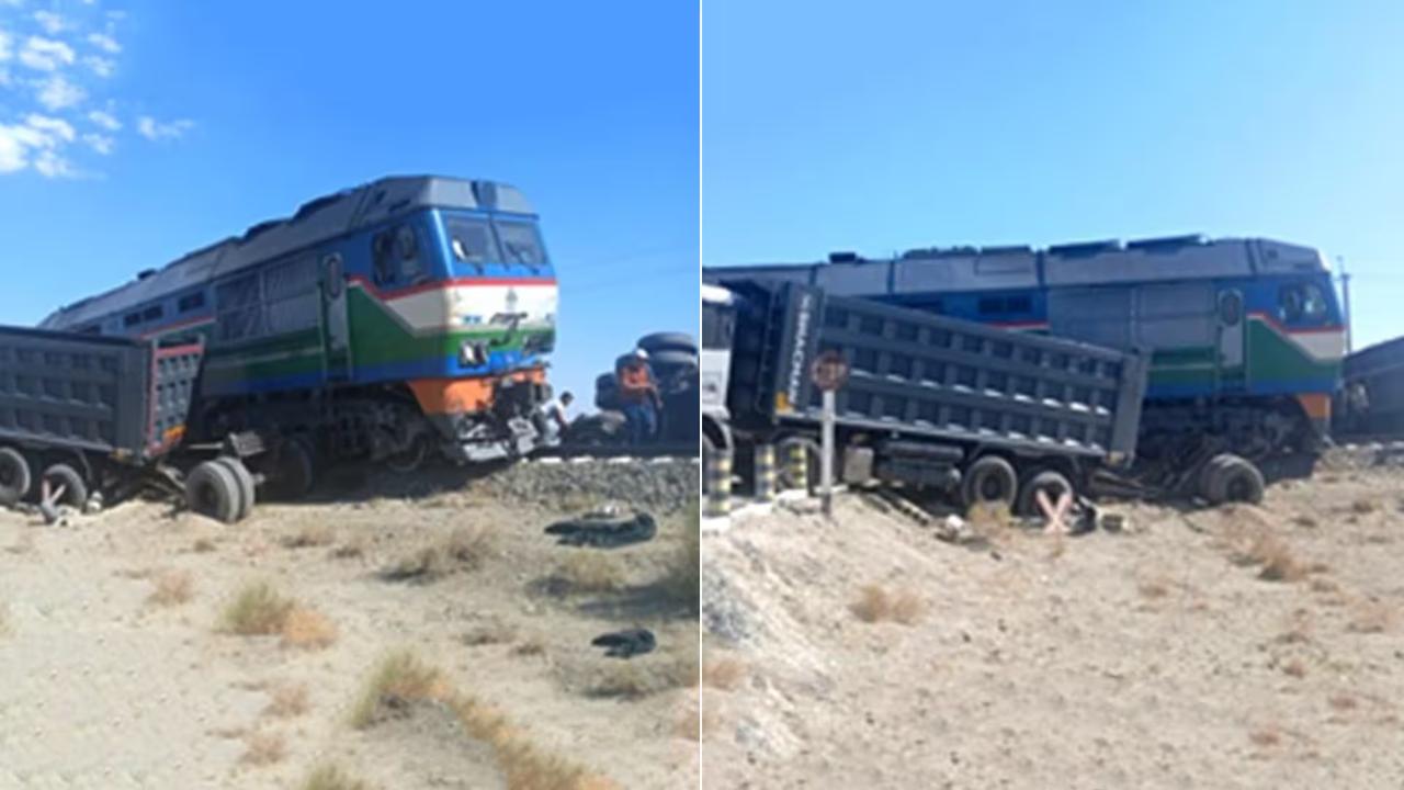Qoraqalpog‘istonda KamAZ yo‘lovchi poyezdi bilan to‘qnashib ketdi