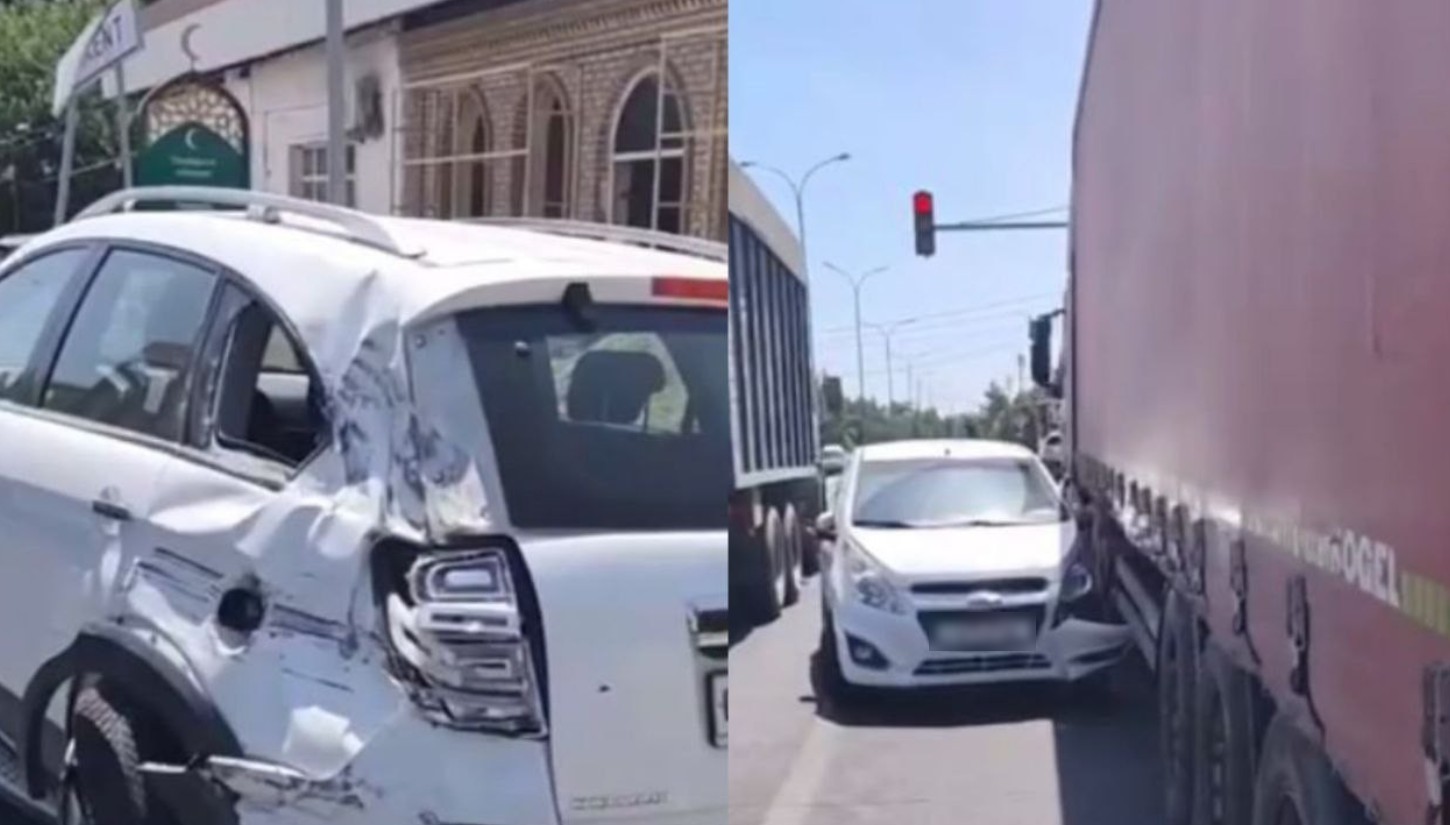 В Ташкенте произошла авария с участием 10 автомобилей