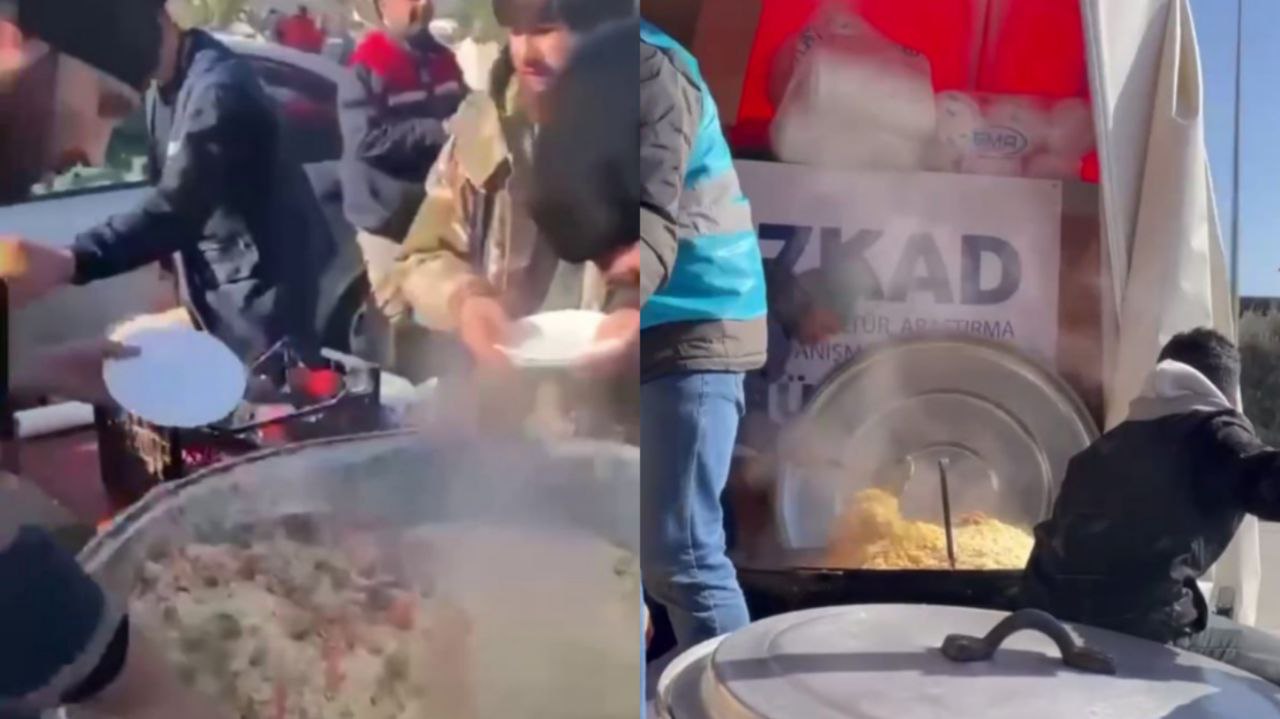 Узбекские повара накормили пловом людей, пострадавших от землетрясения в Турции (видео)