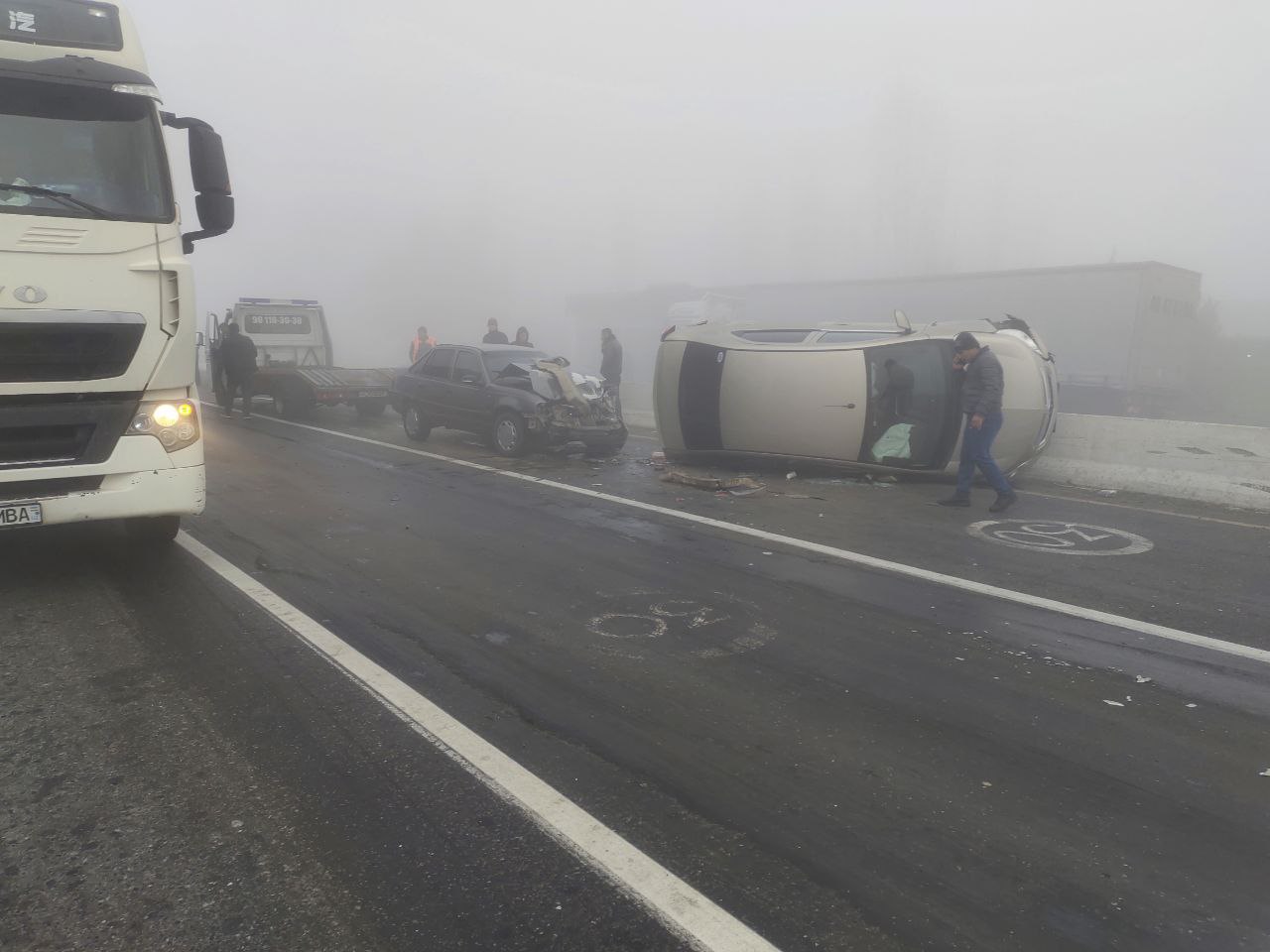 В Фергане произошла массовая авария из-за густого тумана, есть пострадавший