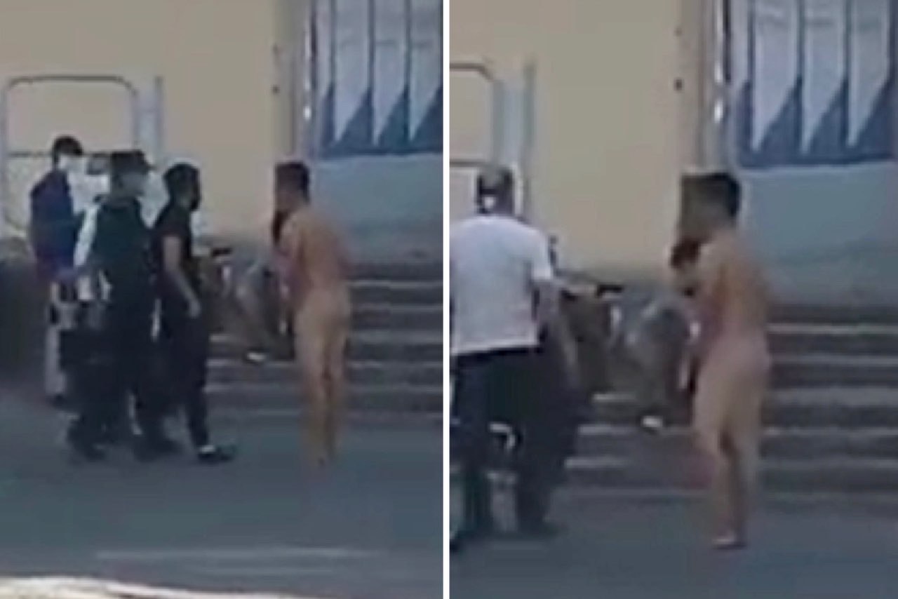 В Ташкенте мужчина разгуливал голым по улице и попал на видео
