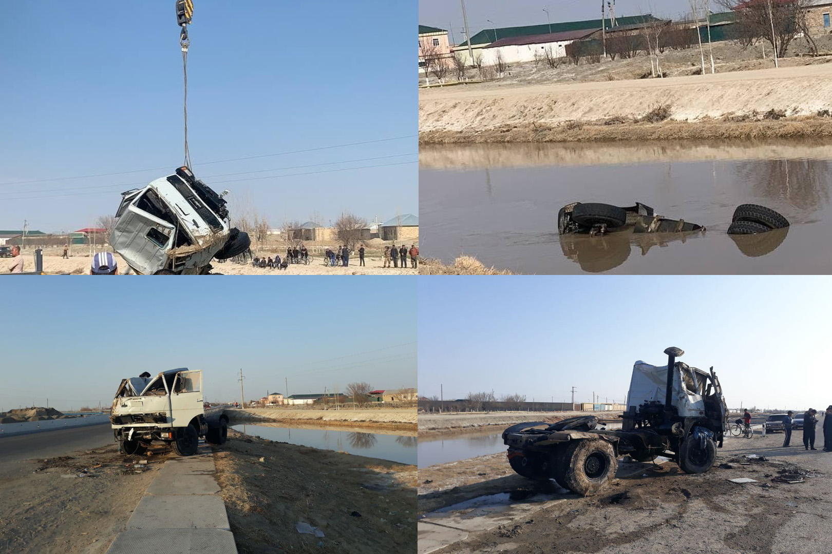 В Бухарской области грузовик угодил в водоем