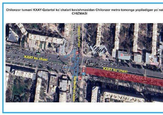 Toshkentdagi ko‘chalardan biri 12 kunga yopiladi