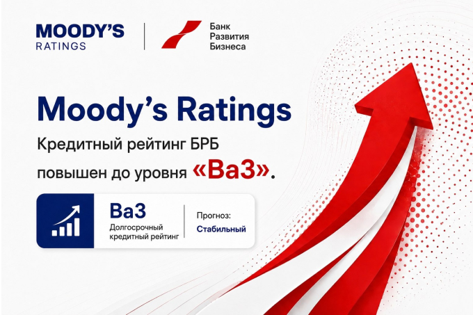 Moody’s Ratings повысило кредитный рейтинг Банка развития бизнеса до уровня «Ba3»