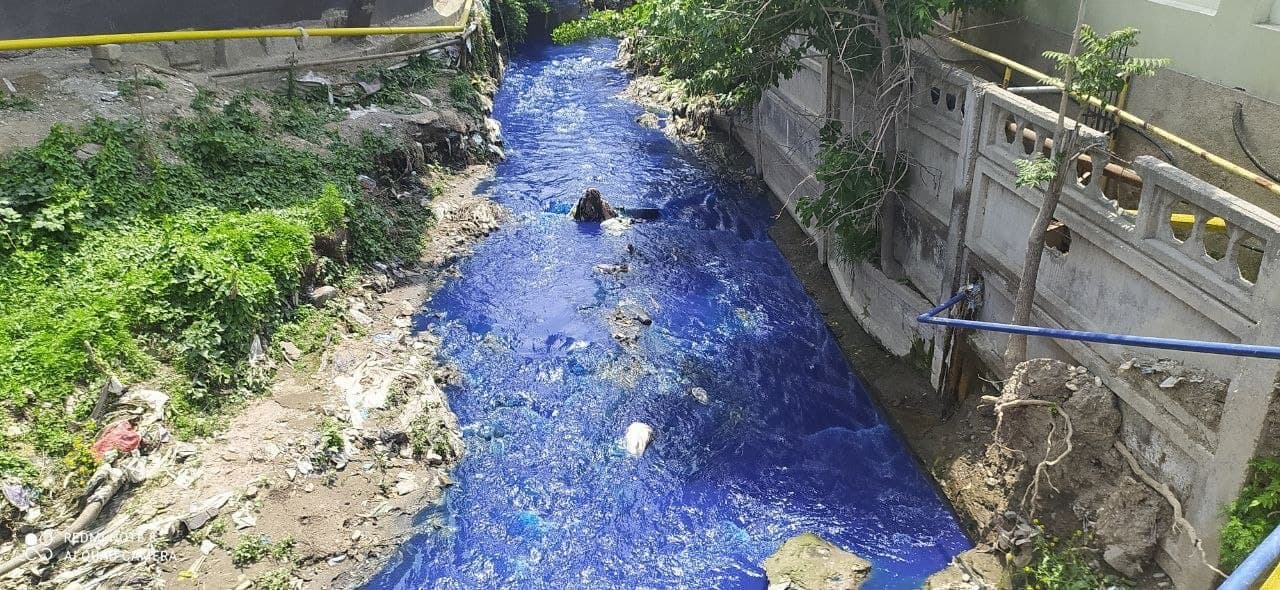В нескольких каналах Самарканда вода окрасилась в фиолетовый цвет - видео