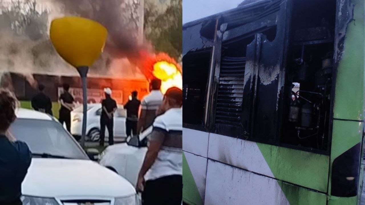 В Ташкенте загорелся автобус