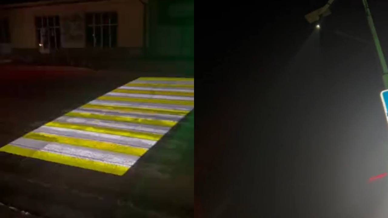 В Ташобласти внедрили светящийся пешеходный переход