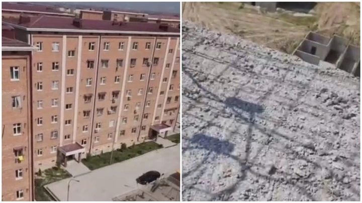 В Алмалыке остановили строительство дома, в котором начал крошиться бетон