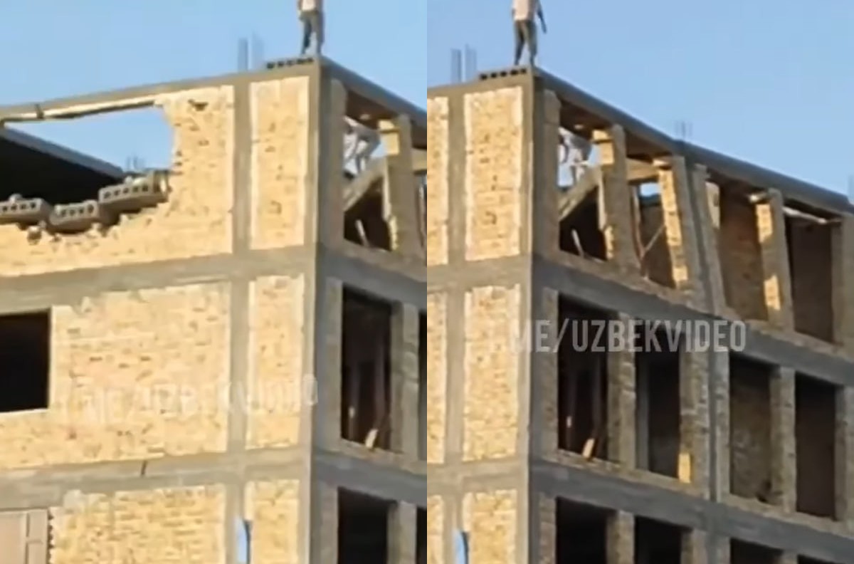 В Андижане обрушились два верхних этажа строящегося здания