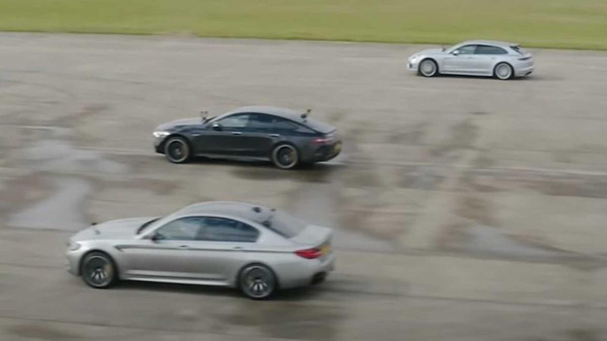 Mercedes-AMG GT 63 S свели в гонке против BMW M5 и Porsche Panamera